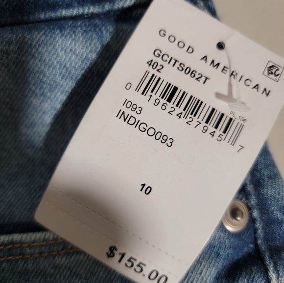 Good American Classic Slim Straight Front Slit Indigo Blue Jeans Size 30 - Picture 11 of 14